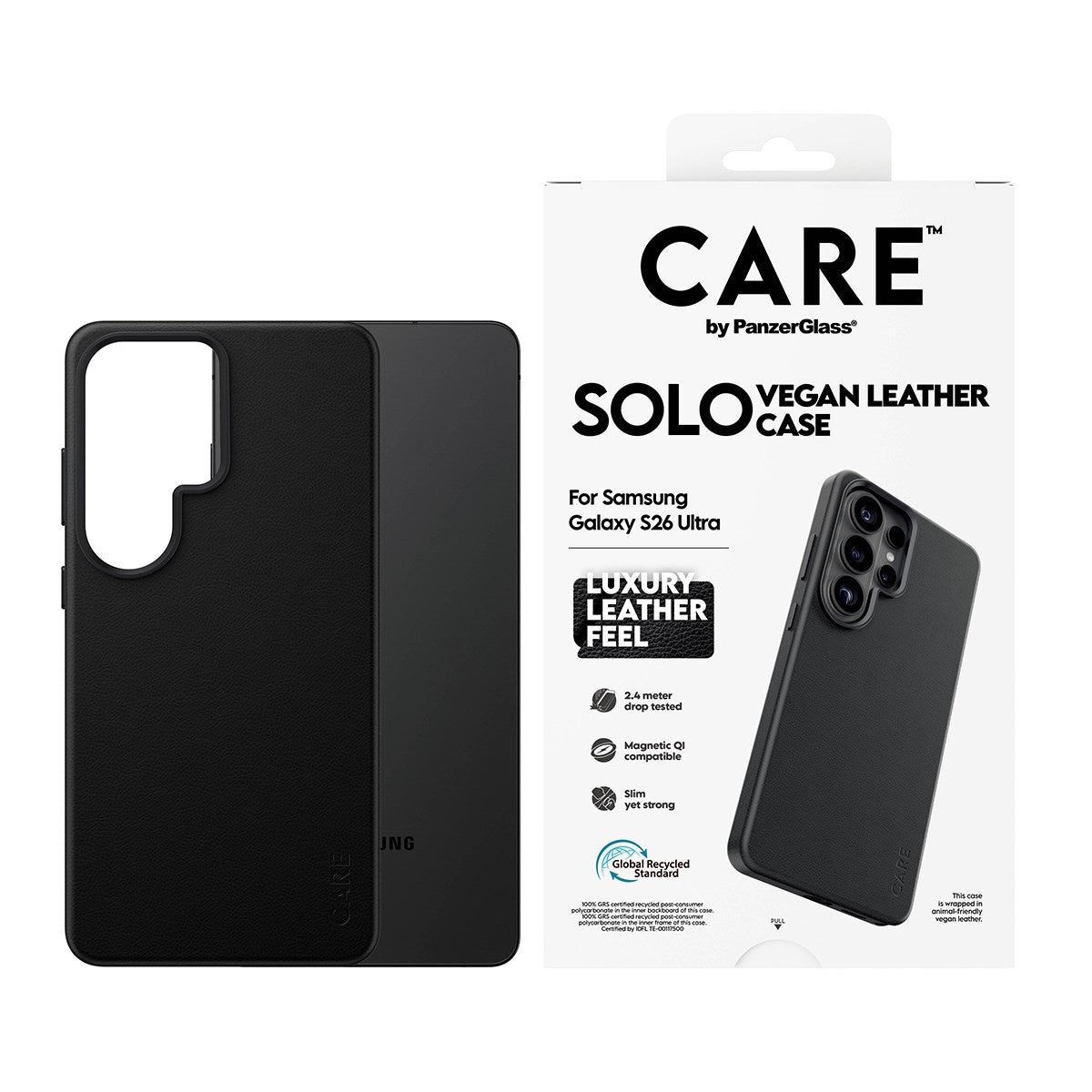 CARE™ by PanzerGlass® Solo Case Black w. Qi Samsung Galaxy S26 Ultra